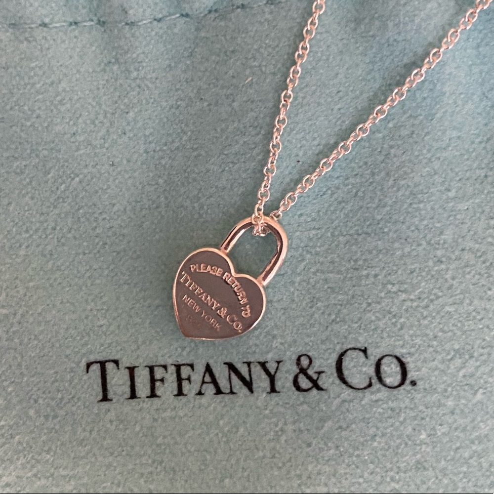 Tiffany and Co. sterling silver small heart lock  pendant